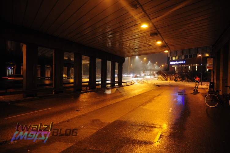 The bus station is directly below the train station.