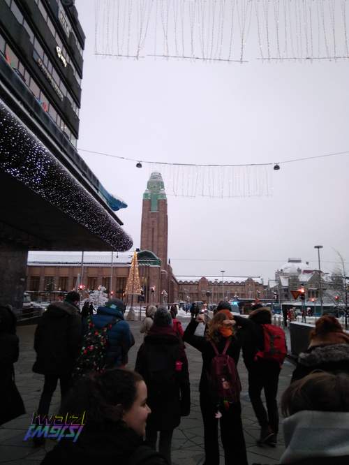 Rautatientori, the square around the central railway station in sight. It is basically the center of the city.