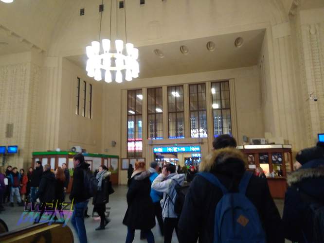 Inside the railway station.