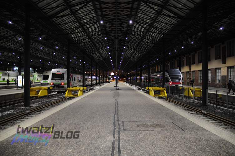 An inside view of the central railway station.