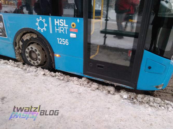 Snow is no problem for the buses in Finland.