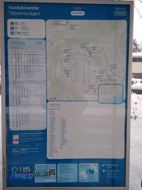 Passenger information at a bus stop. It is a bit blurry, but gives an idea of what it looks like.