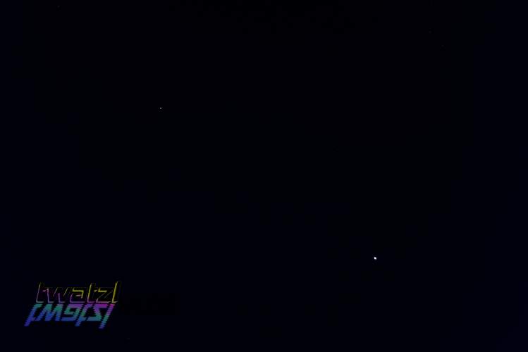 Jupiter (right) and Saturn (left) together in the skies.